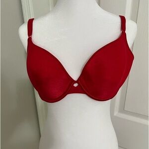 Vassarette: Red padded underwire T-Shirt bra size 38C